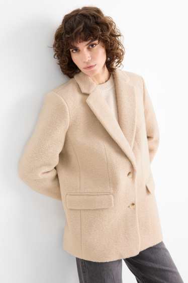 Femei - Blazer lung - relaxed fit - bej deschis