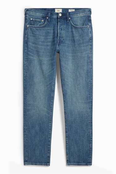 Bărbați - Regular jeans cu fentă cu nasturi - denim-albastru