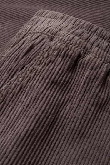 Bărbați - Pantaloni din catifea reiată - relaxed fit - gri