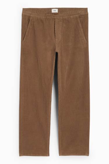 Bărbați - Pantaloni din catifea reiată - relaxed fit - maro
