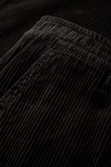 Bărbați - Pantaloni din catifea reiată - relaxed fit - negru