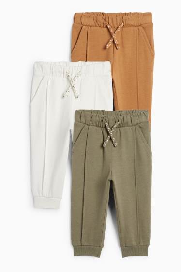 Bebeluși - băieți - Multipack 3 perechi - pantaloni de trening bebeluși - alb / verde