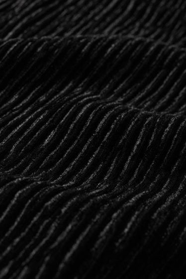 Dámské - Sametové tričko - regular fit - strukturované - černá