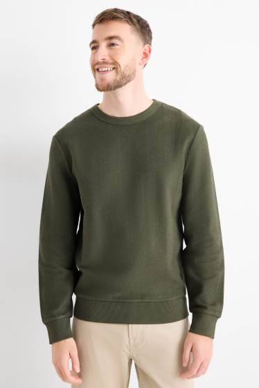 Herren - Sweatshirt - strukturiert - grün