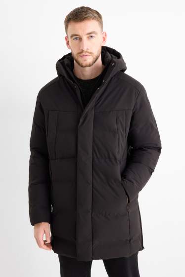 Bărbați - Parka cu glugă - iarnă - rezistentă la apă - negru