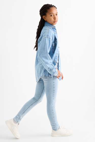 Copii - Fete - Skinny jeans - LYCRA® - denim-albastru deschis