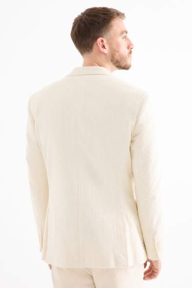 Bărbați - Sacou modular din catifea - regular fit - stretch - alb-crem