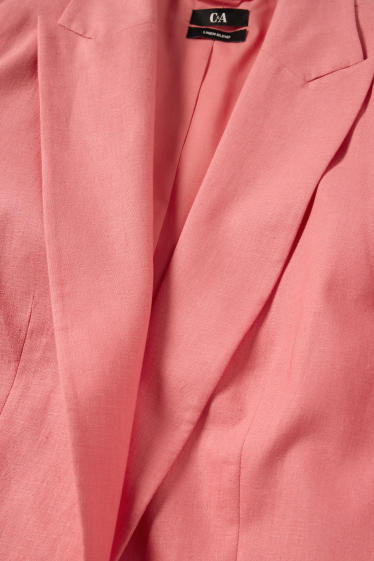 Femei - Blazer lung - relaxed fit - amestec de in - roz închis