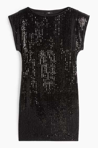Femei - Rochie bodycon cu paiete - negru