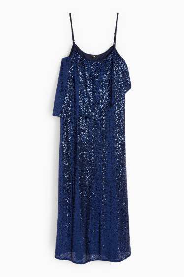 Femei - Rochie cu paiete - straight fit - albastru închis