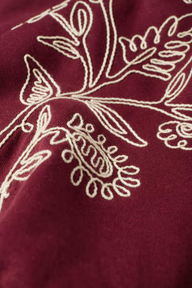 Femei - Bluză de molton - bordo