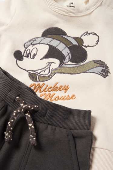 Bebeluși - băieți - Mickey Mouse - compleu bebeluși - 2 piese - bej deschis