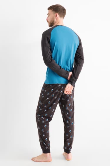 Bărbați - Pijama cu motive de Crăciun - albastru