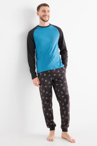 Bărbați - Pijama cu motive de Crăciun - albastru