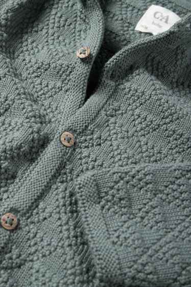 Unisex - Cardigan tricotat bebeluși - structurat - verde