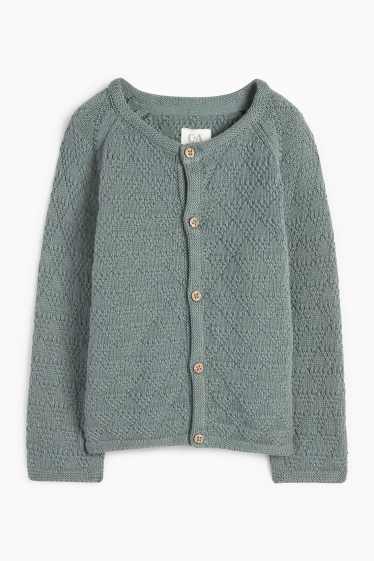 Unisex - Cardigan tricotat bebeluși - structurat - verde