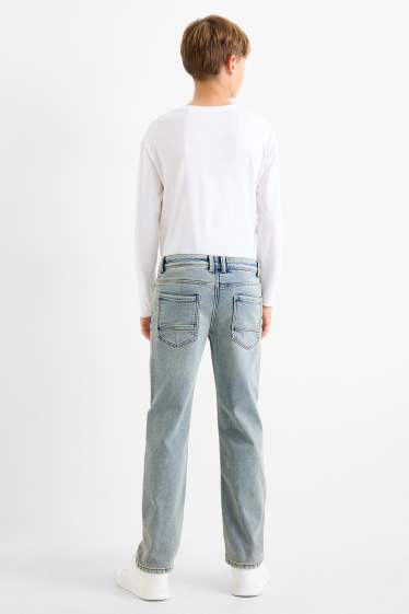 Copii - Băieți - Straight jeans - jeans termoizolanți - betelie extra îngustă - denim-albastru deschis