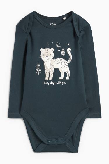 Unisex - Leopard - body bebeluși - verde închis