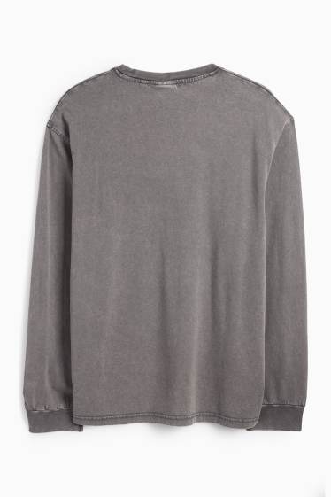Bărbați - Tricou cu mânecă lungă - relaxed fit - gri