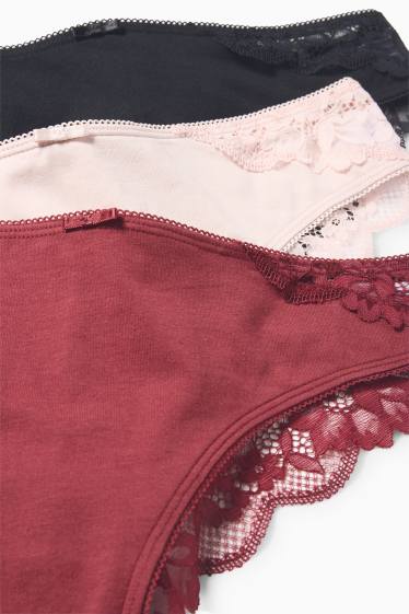 Women - Multipack of 3 - knickers - red