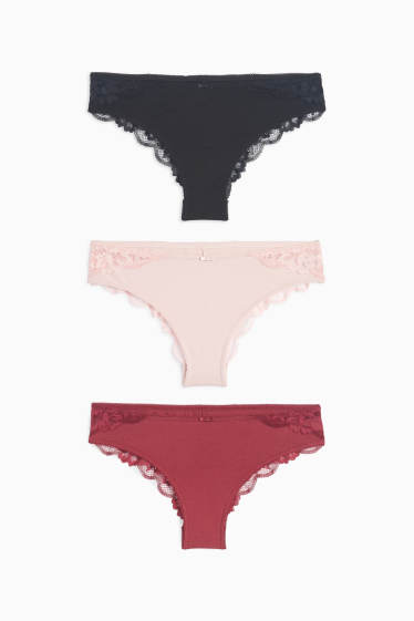 Women - Multipack of 3 - knickers - red