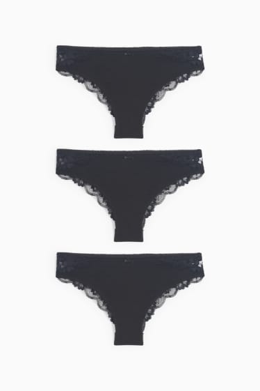 Women - Multipack of 3 - knickers - black