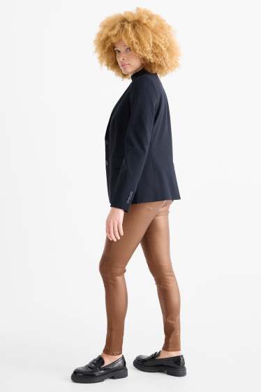 Femei - Pantaloni de stofă - talie înaltă - skinny fit - maro