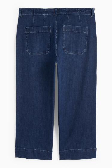 Femei - Wide leg jeans - talie înaltă - denim-albastru închis