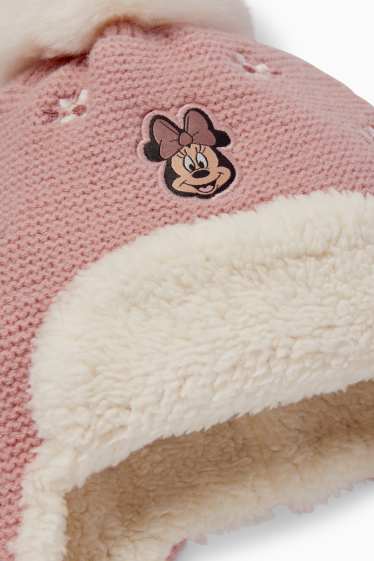 Bebeluși - fete - Minnie Mouse - căciulă cu ciucure bebeluși - roz
