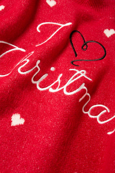 Femei - Pulover cu motive de Crăciun - I Love Christmas - roșu