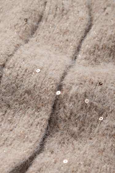 Femei - Cardigan tricotat - bej