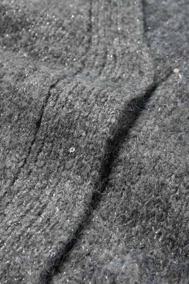 Femei - Cardigan tricotat - gri
