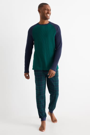 Bărbați - Pijama - structurată - verde închis / albastru închis