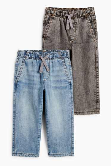 Copii - Băieți - Multipack 2 perechi - relaxed jeans - jeans termoizolanți - albastru / gri