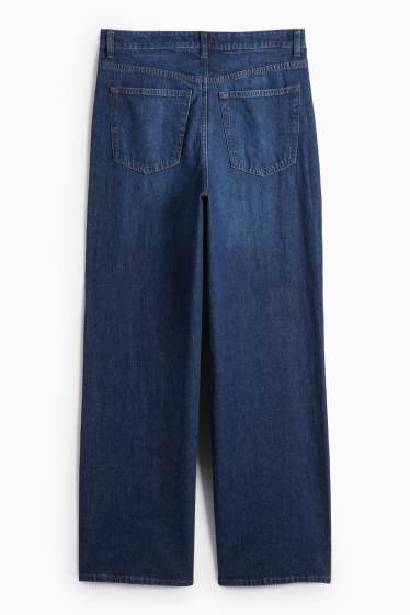 Femei - Wide leg jeans - talie înaltă - denim-albastru