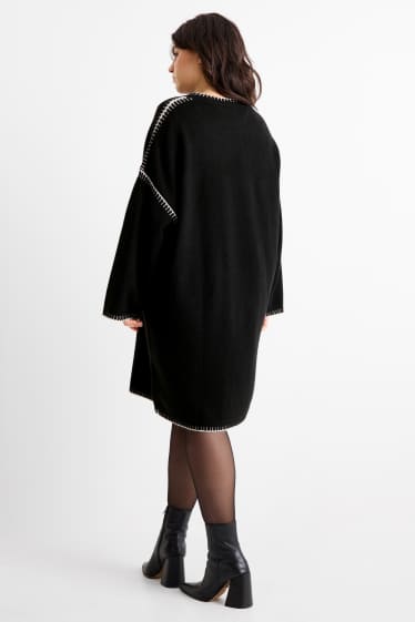 Femei - Rochie din tricot - straight fit - negru