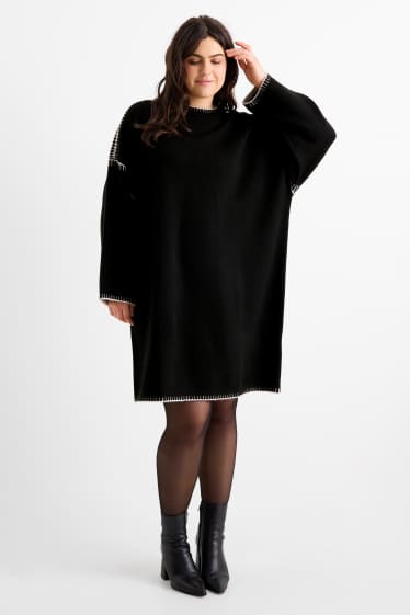 Femei - Rochie din tricot - straight fit - negru