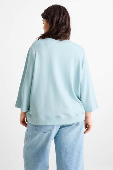 Femei - Tricou cu mânecă lungă - relaxed fit - turcoaz deschis