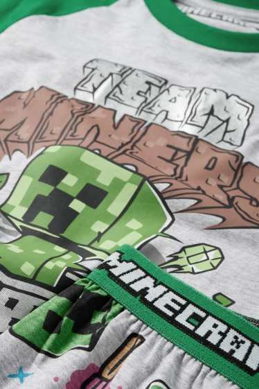 Copii - Băieți - Minecraft - pijama - 2 piese - verde / gri