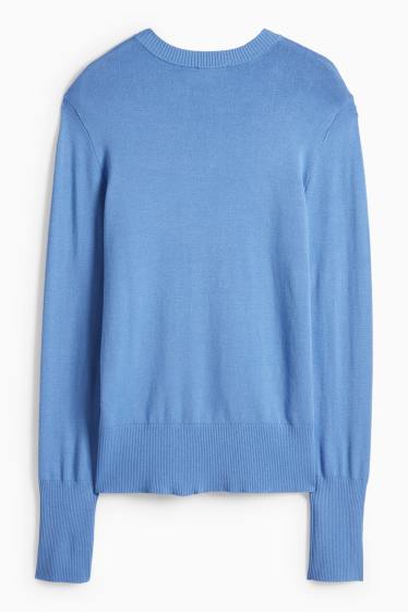 Femei - Pulover din tricot fin - albastru