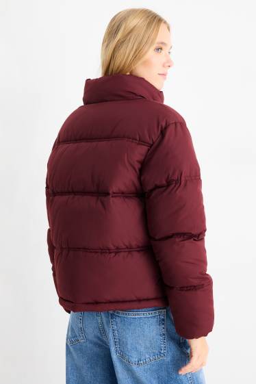 Femei - Jachetă matlasată - bordo