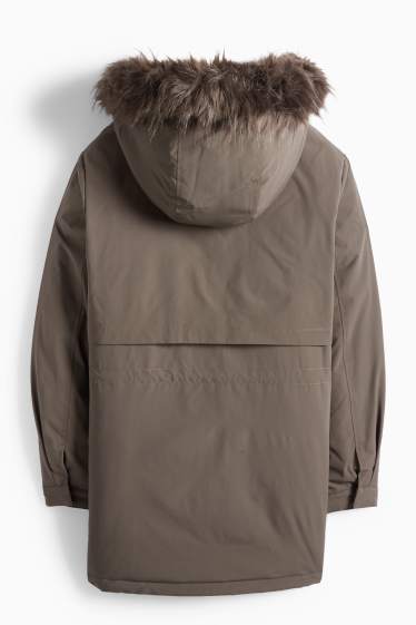 Femei - Parka cu glugă - căptușită - rezistentă la apă - kaki