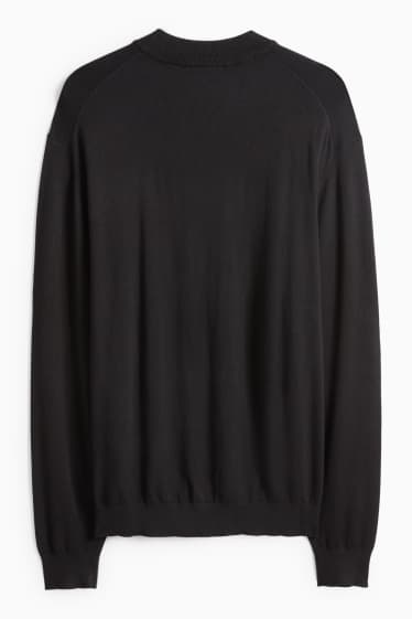 Herren - Feinstrickpullover - schwarz