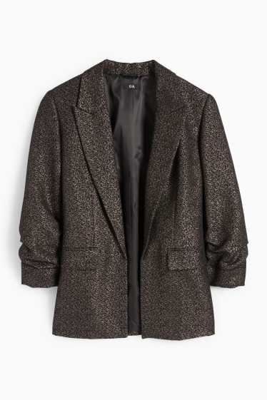 Femei - Blazer office - regular fit - imprimeu de leopard - negru