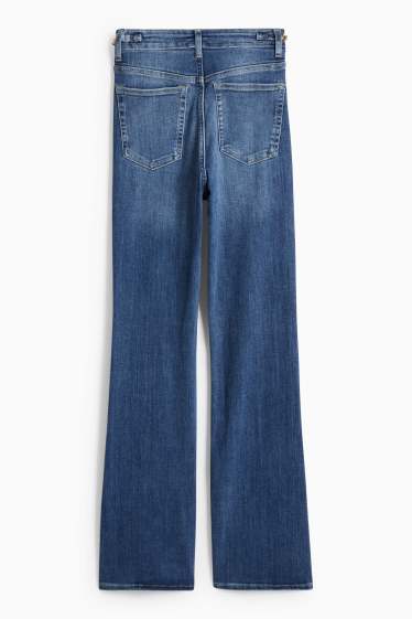 Femei - Flared jeans - talie înaltă - LYCRA® - denim-albastru