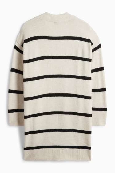 Femei - Cardigan tricotat lung - negru / nej