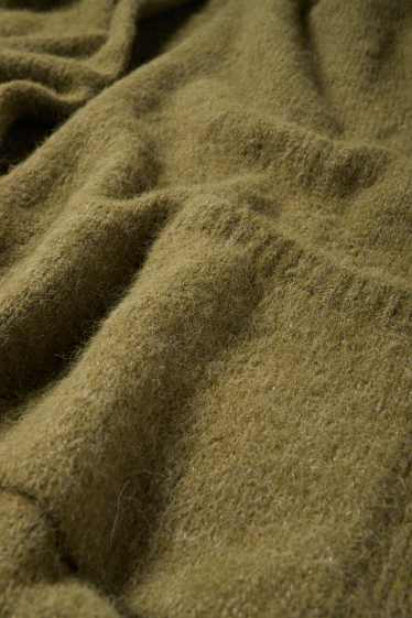 Femei - Cardigan tricotat lung - verde