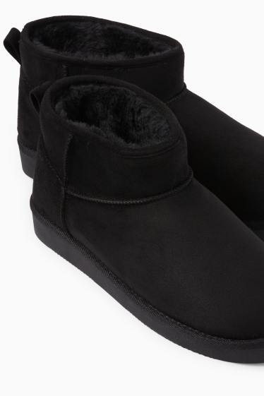 Femei - Botine - imitație de piele întoarsă - negru