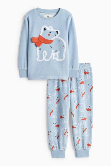 Copii - Băieți - Urs polar - pijama de iarnă - 2 piese - albastru deschis