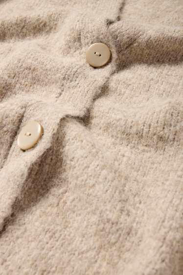 Femei - Cardigan tricotat - bej